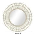 thumbnail image 3 of DecMode 36" x 36" Cream Handmade Stick Starburst Wall Mirror with Wrapped Rattan, 3 of 11