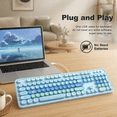 Full Size Wired Computer with Large Print Keys, Blue, 104 Keys for ...