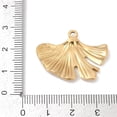 thumbnail image 3 of 10pcs 304 Stainless Steel Pendants Ion Plating(IP) Ginkgo Leaf Charm Real 18K golden Plated 22.5x30x3mm Hole: 2mm, 3 of 3