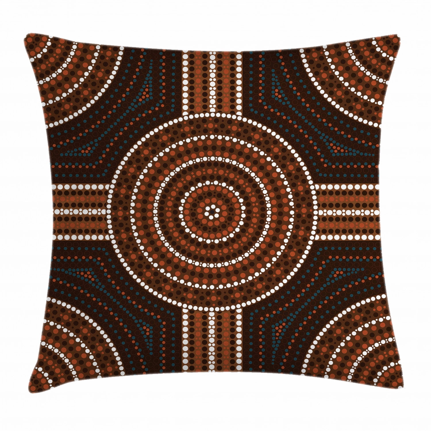 Tribal Throw Pillow Cushion Cover, Traditional Aboriginal Pattern