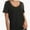 Black, variant on Women's Lightweight Short Sleeve V-Neck T-Shirt - Loose Fit Casual Summer Top