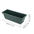 thumbnail image 3 of Window Box Planter, Plastic Vegetable Flower Planters Boxes 14 Inches Rectangular Flower Pots with Saucers for Indoor Outdoor Garden, Patio, Home Decor(Dark Green), 3 of 5