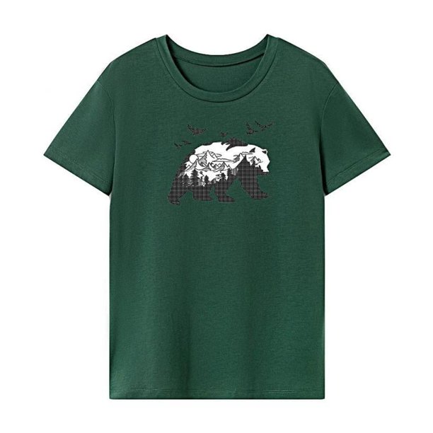 Camiseta para mujer con cuello redondo y ajuste regular clásico para viajes y trabajo SG