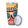 thumbnail image 2 of Salouo Hello Summer Print 20oz Tumbler with Lid,Stainless Steel Vacuum Insulated Tumbler Durable Insulated Coffee Mug Thermal Cup with Splash Proof Sliding Lid-Straw Three-piece Set, 2 of 8