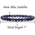 thumbnail image 2 of Angelstones Bracelet Extensible Unisexe en Perles Rondes de 6 mm en Sodalite Bleue Naturelle, 2 of 5