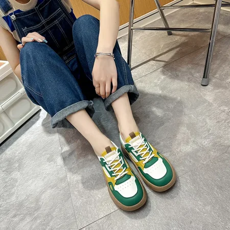 

Yishow-AA Thick Sole Casual Skate Shoes Lightweight Color Block PVC Sports Sneakers Women‘s Footwear