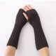 thumbnail image 4 of Puños de piel sintética para muñecas: calentadores de brazos sin dedos para mujer, guantes elásticos de invierno, guantes acrílicos, guantes largos, 4 of 5