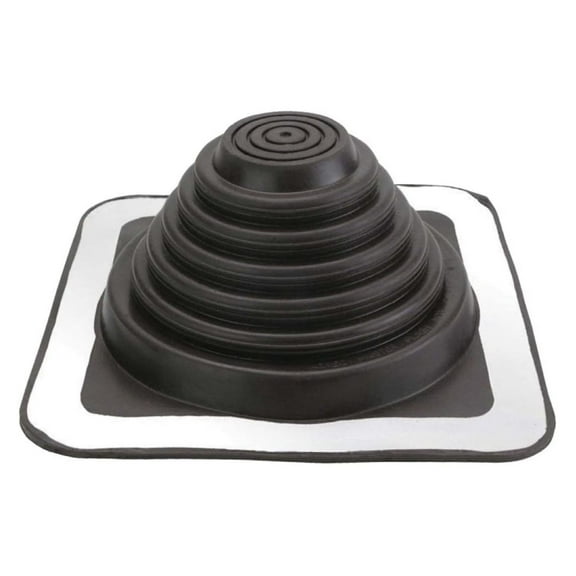 #8 EPDM Roof Flashing Boot, Fits Pipe Diameters 6-3/4" - 13-1/2" Wide, includes Square Metal Roof Pipe Flashing, Black