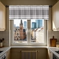thumbnail image 4 of Striped Rod Pocket Kitchen Curtains,Grey White Tier and Valance Curtains,Light Filtering Short Window Treatments for Bathroom,Bedroom,Living Room and Cafe, 4 of 5