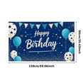 thumbnail image 2 of Blue Starry Background Happy Birthday Banner with Balloon Decorations Party Supplies Photography Props Birthday Party Decors Celebration Backdrop, 2 of 7