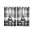 thumbnail image 1 of MKHERT Eiffel Tower and Old Red Car Window Curtains Kitchen Curtain Room Bedroom Drapes Curtains 26x39 inch, 2 Piece, 1 of 3