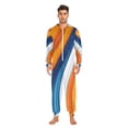thumbnail image 3 of FORMRS Onesies Pajama for Adults Unisex Hoodie Winter Jumpsuit One Piece Sleepwear, Sizes S-2XL, Orange Abstract Wavy, 3 of 7
