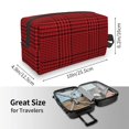 thumbnail image 4 of Goofa Red Black Houndstooth Printed Toiletry Bag with Handle,Large Capacity Travel Makeup Cosmetic Bag for Women, Carry on Airport Airline Compliant Bag, 4 of 9
