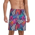 thumbnail image 2 of Sikiie Tropical Leaves Mens Pajama Shorts, Lightweight Lounge Pant with Pockets Soft Sleep Pj Shorts for MenXX-Large, 2 of 6