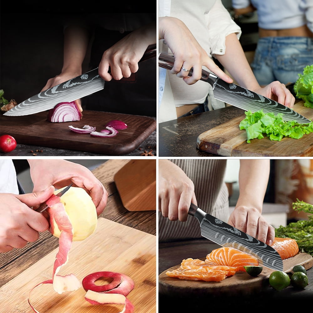 5-piece knife set professional chef knife set with gift box, high carbon stainless steel, perfect for home or restaurant holiday gifts