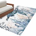 thumbnail image 2 of Sea Turtle Washable Area Rugs 4'x6', Starfish Coral Seagrass Low Pile Throw Living Room Rug Non-Slip Sturdy Edge Binding Carpet for Indoor Entryway Bedside Kitchen, 2 of 9
