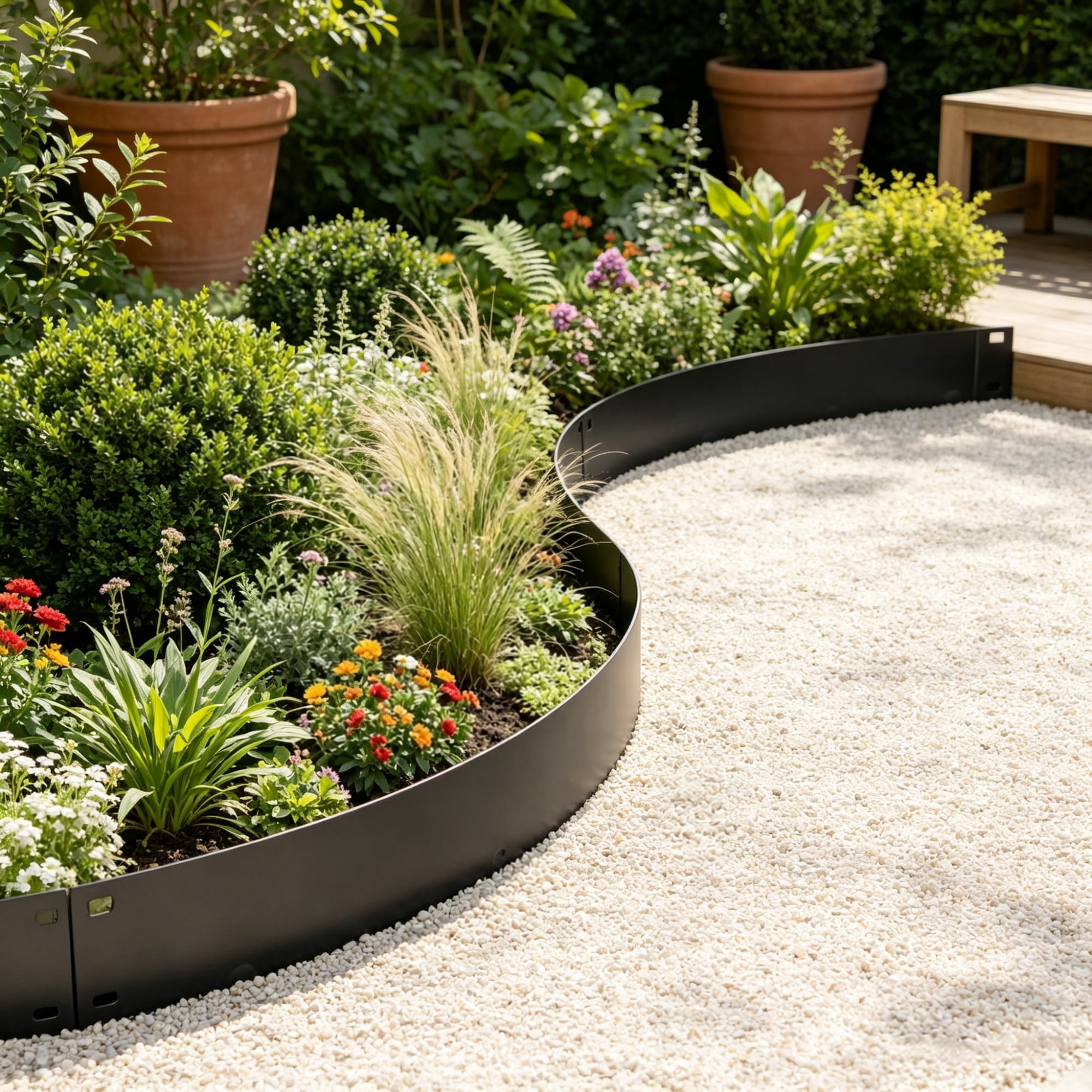 5 Pack Black Steel Landscape Edging (39" x 4") with Rust-Resistant Finish