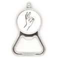 thumbnail image 1 of OK Gesture Line Drawing Pattern Metal Beer Bottle Cap Opener Duty Stainless Steel, 1 of 3