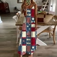 thumbnail image 2 of Joau Womens American Flag 4th of July Dresses Star Striped Patriotic Spaghetti Strap Sleeveless Maxi Dress Summer Beach Sundresses, 2 of 5