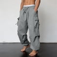 thumbnail image 7 of Leesechin Men's Baggy Cargo Pants Trendy Casual Parachute Pant Loose Fit Harem Joggers with Pockets for Streetwear, 7 of 7
