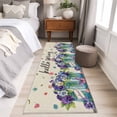 thumbnail image 5 of Hello Spring 2'x6' Runner Rug, Pastoral Purple Bottle Floral Rustic Burlap Washable Non-Slip Area Rugs for Hallway Kitchen Floor Bedroom Entryway, StainResistant Laundry Carpet Decoration Indoor Mat, 5 of 9