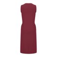 thumbnail image 5 of Summer Sundresses for Women 2024 Plus Size Comfort Sexy Solid Color Pocket Sleeveless V-Neck Dress, 5 of 9