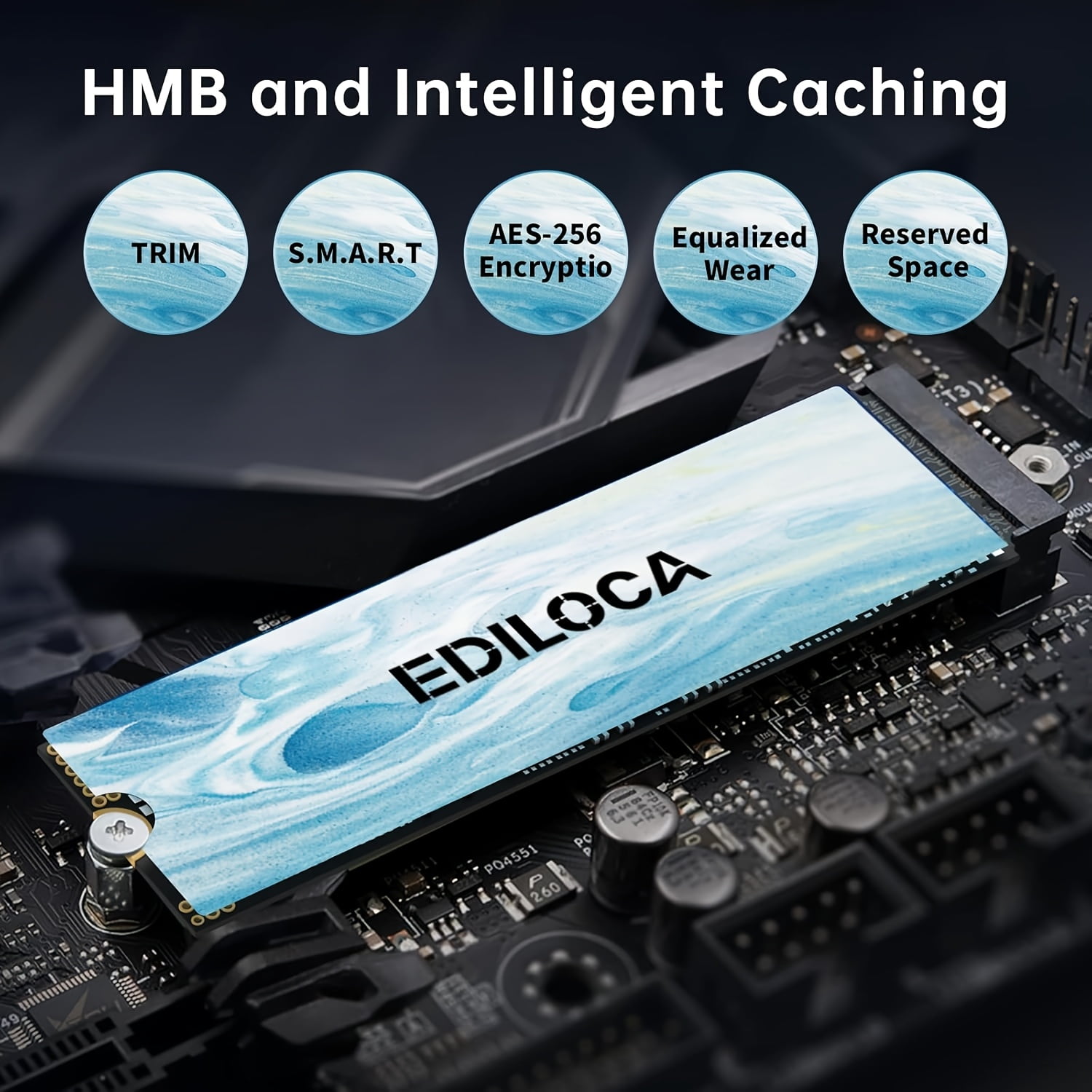 EDILOCA EN880E M.2 NVMe Internal Solid State Drive PCIe Gen 4x4 2280 Form Factor SSD for Laptop & Desktop