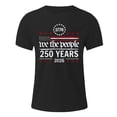 thumbnail image 4 of UngA America 250 Shirt Men's 250Th Anniversary Casual Printed Short Sleeve T-Shirt American Flag Years of Freedom Tshirts for Men (Black,M), 4 of 5