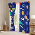 thumbnail image 3 of Homewish Football Baseball Game Black Out Curtains,Rugby Sport Theme Curtains Pack of 2 (42x63 Each),Deepblue Helmet Bedroom Curtains For Boys Kids,Breathable Home Decor, 3 of 6