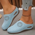 thumbnail image 3 of Womens Orthopedic Sandals Hollow out Mules Closed Round Toe Slip on Summer Slides Comfortable Platform Low Wedge Walking Shoes Sky Blue Size 8, 3 of 6