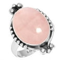 thumbnail image 1 of 925 Silver Ring For Women - Teens Pink Rose Quartz Stone Silver Ring Size 10 January Birthstone Handmade Silver Ring Size 10 Gift For Wife On Wedding 925 Silver Jewelry With Gemstone, 1 of 5