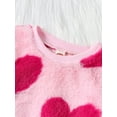thumbnail image 4 of Baby Girl Boy Valentines Day Outfit Cute Heart Sweatshirts Fuzzy Bubble Romper Onesie Valentines Day Toddler Clothes, 4 of 8