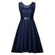 thumbnail image 1 of Vestido Bouanq para mujer, para invitada de boda, de manga corta, estilo alto-bajo, estilo patinador, corte A, con encaje floral, para fiesta de noche y graduación., 1 of 6