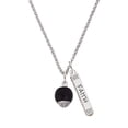 thumbnail image 1 of Delight Jewelry 12mm Black Roller Glass Spinner Silvertone Believe Faith Prayer Hope Bar Charm Necklace, 23", 1 of 4