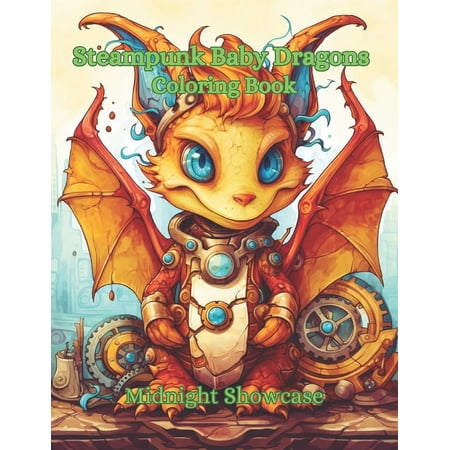 Steampunk Baby Dragon Coloring Book, (Paperback)