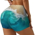 thumbnail image 2 of Vsdgher Beach print Workout Shorts for Women Seamless Soft Smooth Gym Yoga Scrunch Active Exercise Fitness Shorts, 2 of 8
