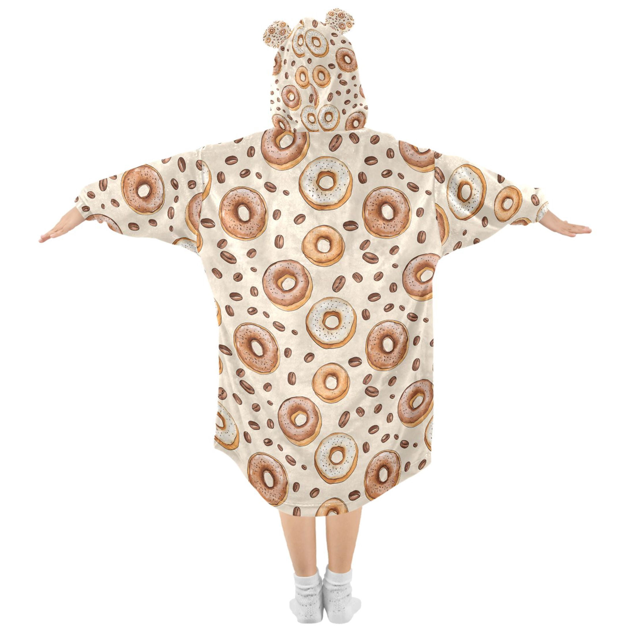 joogoo Blanket Hoodie for Cute Donuts Oversize Sweatshirt 3-14 YR L