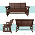 thumbnail image 2 of Fortune Candy wood 5 ft. Patio Glider 3-Seater with Cup Holders and High Roll Back, Heavy Duty 800 lbs,  for Outdoor Patio Garden, Red Brown, 2 of 5