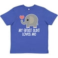 thumbnail image 3 of Inktastic Great Aunt Loves Me Elephant Youth T-Shirt, 3 of 5