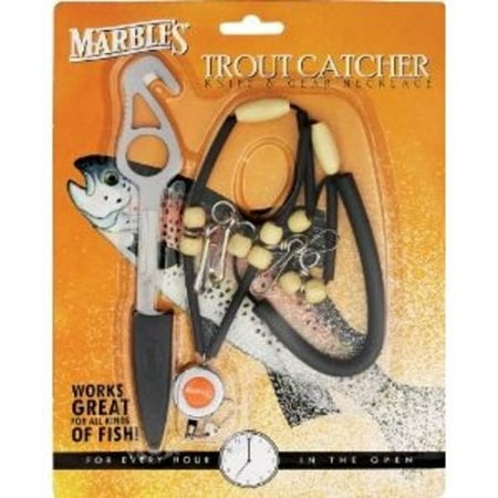 Marbles Outdoors Knives 308 Trout Catcher Knife and Gear Necklace Combo Multi-Colored