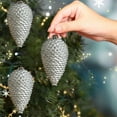 thumbnail image 6 of chaungfeng 3 Pieces Special Shaped Pines Cones Christmas Ornaments, 5 Inch Tree Pendant Plastic Decoration for Party Shopping Mall Holiday Window Scene Layout Car Hanging Decorations, 6 of 6