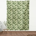 thumbnail image 3 of Ambesonne Banana Leaf Fabric by the Yard Upholstery, Caribbean Vintage, 1 Yard, Pale Green Dark Green, 3 of 4