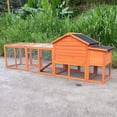 thumbnail image 6 of Pefilos 111.5" Outdoor Chicken Coop Poultry Cage, Large 2-Story Wood Rabbit Hutch for Backyard, Hen House with Nesting Box, Waterproof UV Panel, Orange, 6 of 7