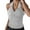 Gray, variant on Womens Ribbed Tank Top Zipper V Neck Dressy Casual Blouses Sleeveless Camisole Tops Work Tank Polo Shirts