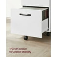 thumbnail image 6 of VASAGLE White File Cabinet, Modern 2 Drawers, Rolling Filing Cabinet Wood Storage Shelf for Home Office, 6 of 10