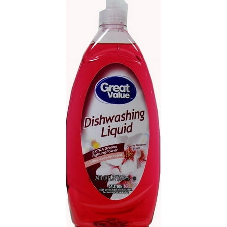 Great Value Dishwashing Liquid, Cherry Blossom Scent, 24 fl oz