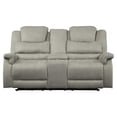 thumbnail image 3 of Pemberly Row Transitional Microfiber Double Glider Reclining Love Seat in Gray, 3 of 7