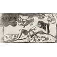 thumbnail image 2 of Gauguin, Paul 18x12 Black Ornate Wood Framed with Double Matting Museum Art Print Titled - Te arii vahine opoi (Woman with Mangos Tired), from the Suite of Late Wood-Block Prints, 2 of 4