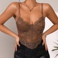 thumbnail image 4 of Texiao Women's Sexy Floral Lace Mesh Corset Vest Spaghetti Strap Tops Going Out, 4 of 8