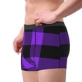 thumbnail image 2 of Xecao Purple Buffalo Plaid Print Men's Underwear Boxer Briefs Pack - Your ComfortSoft, Moisture-Wicking, and Breathable Choice for Men's Underwear-Small, 2 of 5